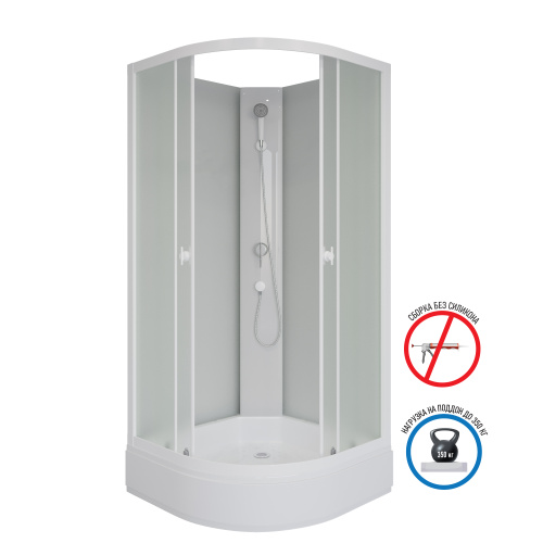 Душевая кабина Niagara Promo P100/26/MT/BK 100х100 четверть круга без крыши ориентация универсальная